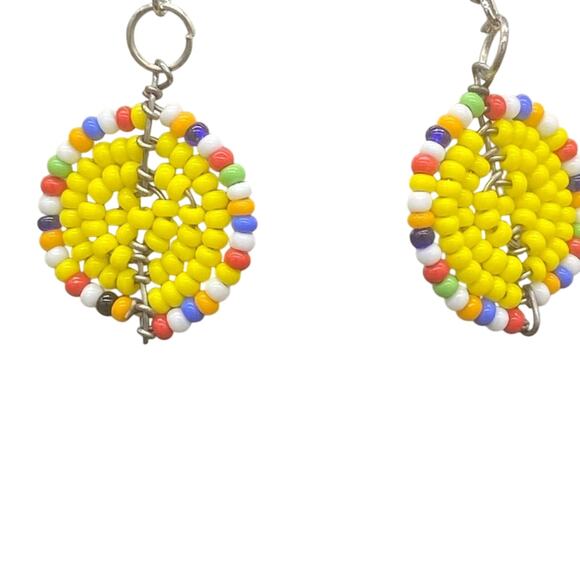 NWOT Yellow Beaded Necklace and Earring Set - Picture 3 of 7